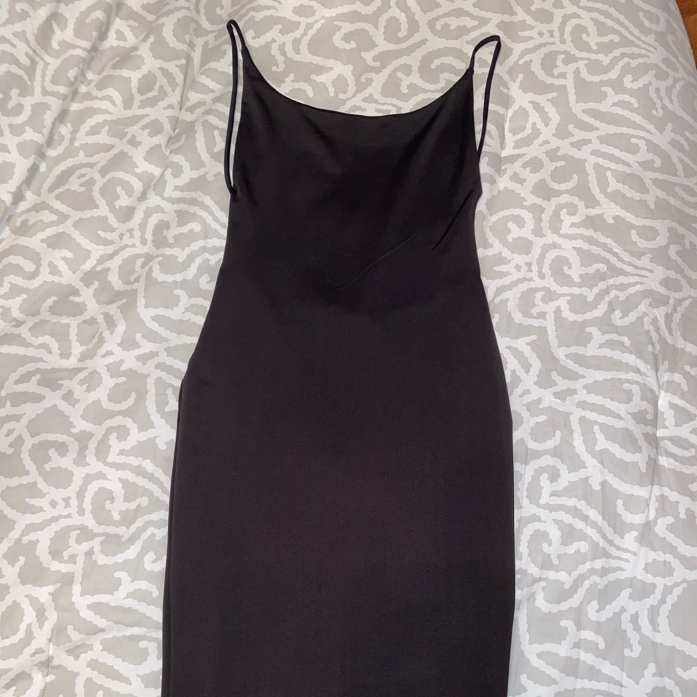 Black midi dress